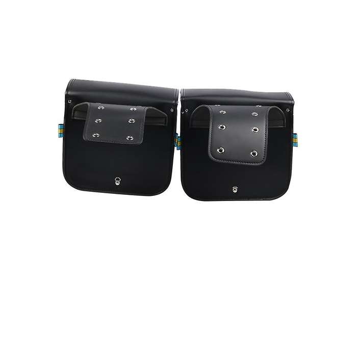 for XL883 XL1200 PU Leather Saddle Bag Motorcycle Luggage Left+Right Side Tool Bag Black