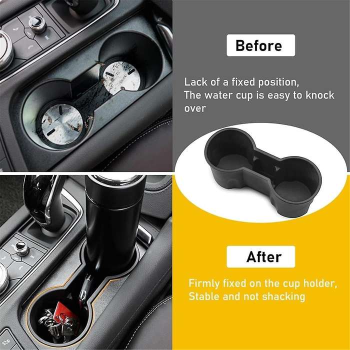 for XT6 2020-2024 Cup Holder Insert, Center Console Cup Holder Storage Box TPE Interior Accessories