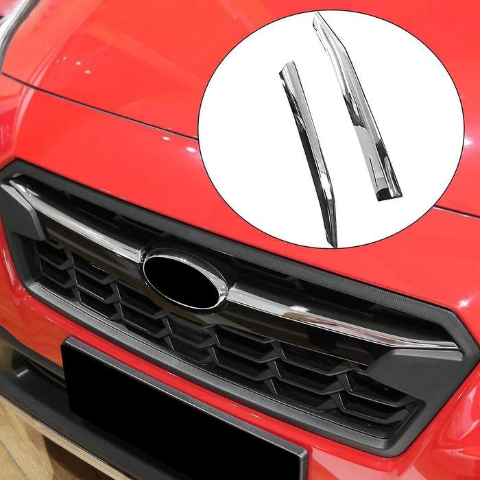 for XV Crosstrek 2017-2020 Chrome Upper Front Grille Grill Moulding Strips Cover Trim