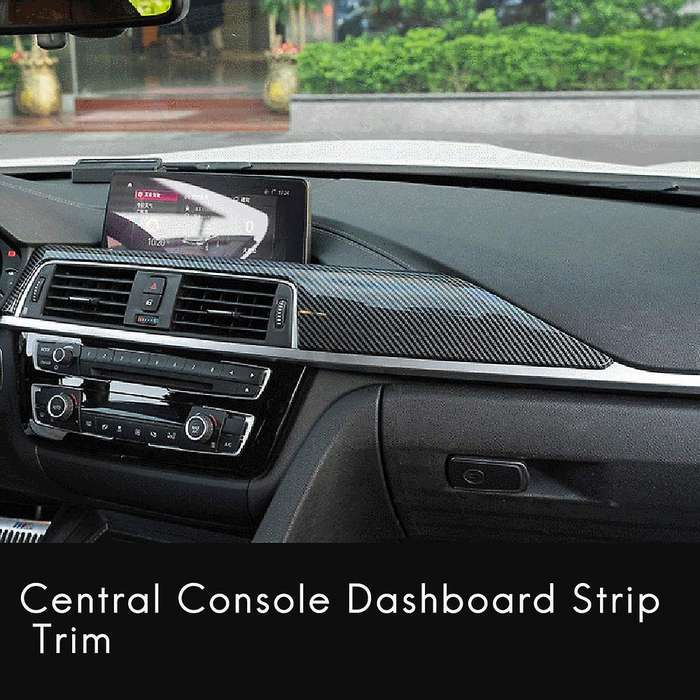 for BMW 3 4 Series F30 F31 F32 F34 2013-2019 Carbon Fiber Central Dashboard Strip Trim+Left Air Ven