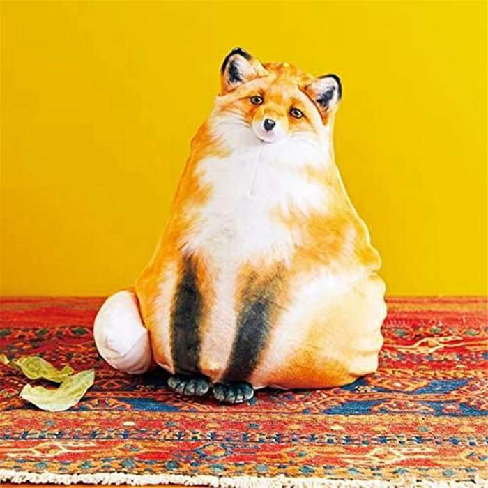 Fox Pillow Cute Stuffed Animals Soft Plushies,kitten Throw Pillow Doll Big-toys C