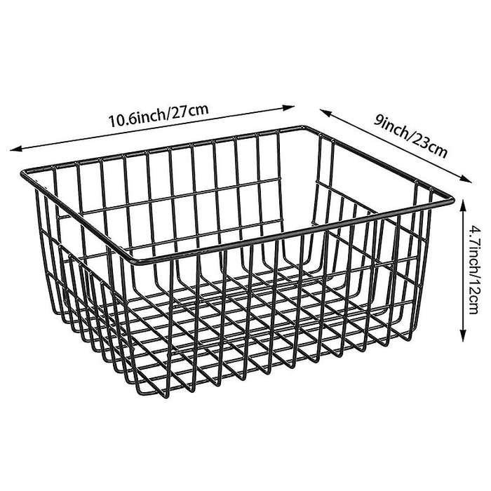 Freezer Refrigerator Wire Storage Baskets,4 Pack Metal Baskets Food Storage Organizer Bin with -in