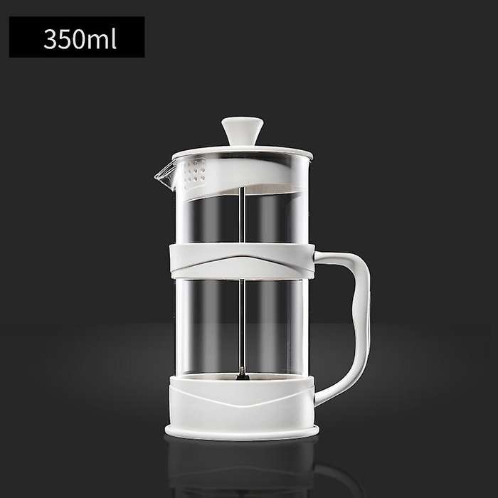 French Press Coffee Maker 12 Oz, White Coffee Presses Tea Makers with Borosilicate Glass Cold and Ho