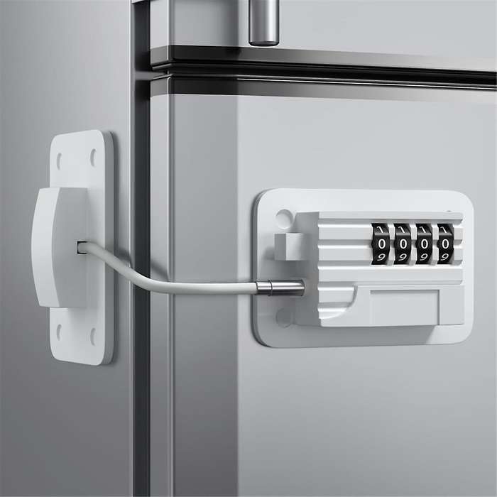 Fridge Lock 4-Digit Combination Lock for Refrigerators, Freezers and Cabinets, No-Drill Installation