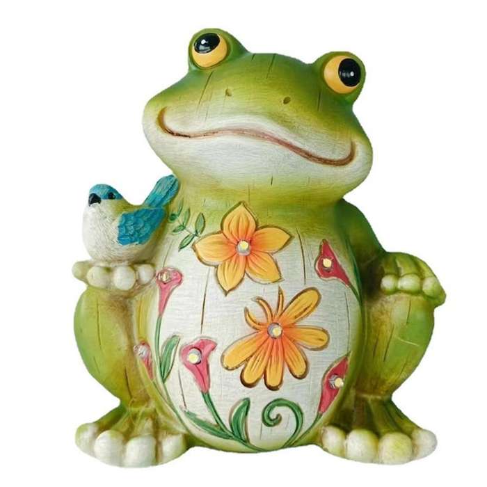 Frog Decor with Solar Light, Resin Garden Statue for Passage Yard Lawn Patio Decor, Outdoor Decor fo