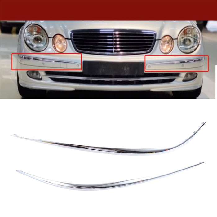 Front Bumper Chrome Strip Trim Molding for E Class W211 2118800912 2118801012