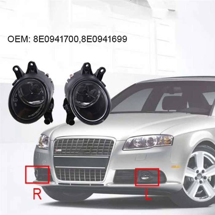 Front Bumper Fog Light Lamp & Fog Light Grille for A4 B6 2000-2005 8e0941700,8e0941699,8e0807681,8e0