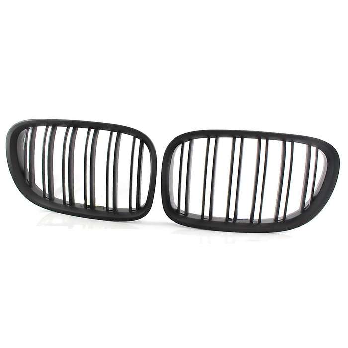 Front Bumper Grill Double Slat Grille for F01 F02 7-SERIES 730D 740I 750I 09-15(Matte Black)
