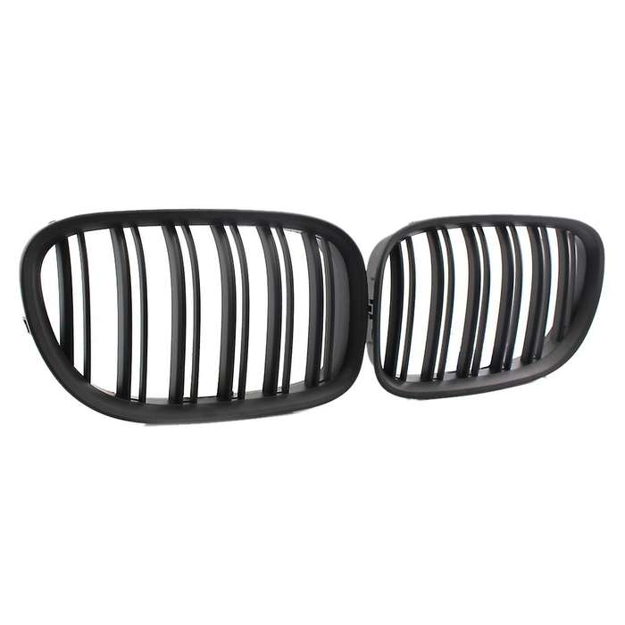 Front Bumper Grill Double Slat Grille for F01 F02 7-SERIES 730D 740I 750I 09-15(Matte Black)