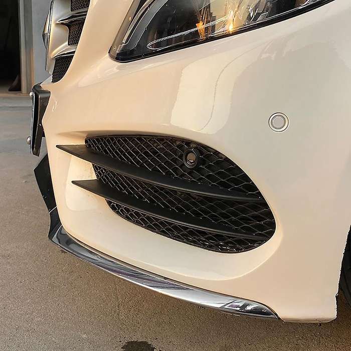 Front Bumper Grill Grid Fog Light Cover for - C-class W205 C180 C200 C260 2015-2018 Modification