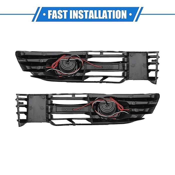 Front Bumper Grille Fog Light Kit for 1.8L 2003-2005 3B0853665L-B41 3B0853666L-B41