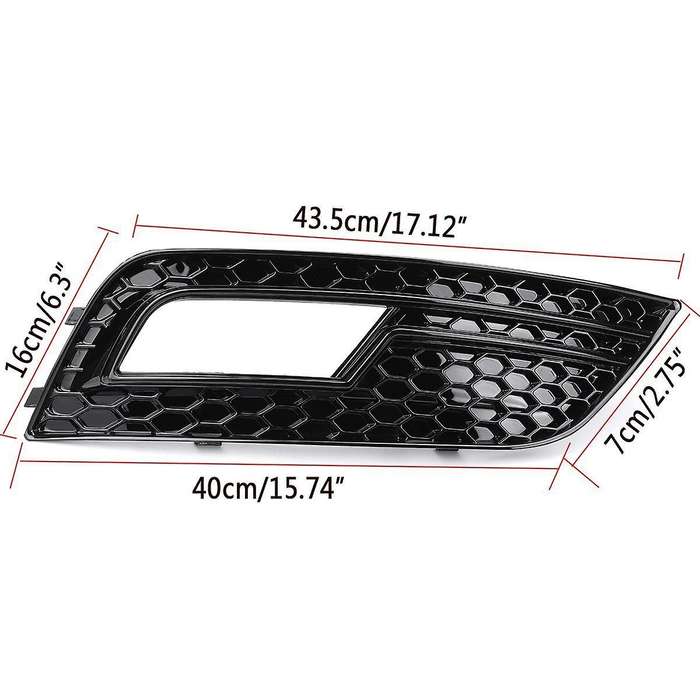 Front Bumper Honeycomb Grill Fog Light Cover for 2013-2016 A4 B8.5 S4 Black 8k0807681 8k0807682