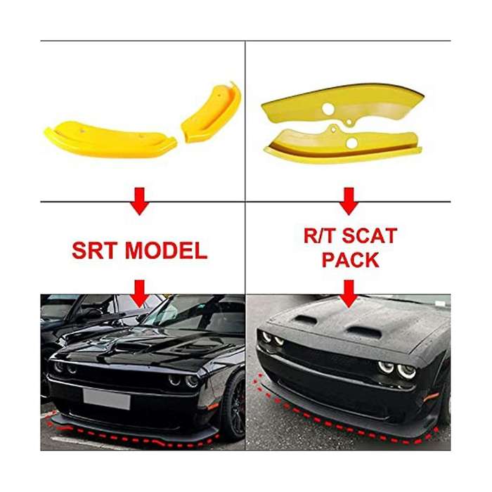 Front Bumper Lip Protector Cover Yellow for Pack 2015-2020 Bumper Diffuser Spoiler Splitter Guard