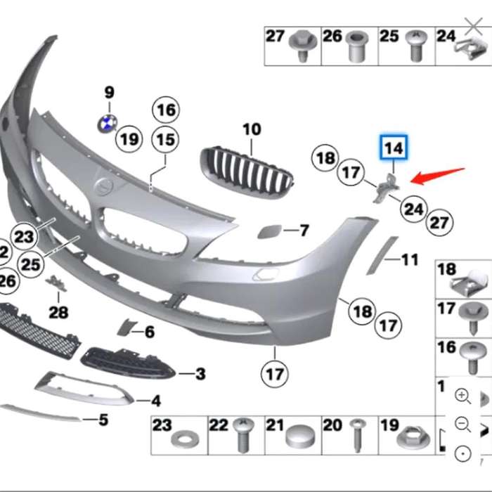 Front Bumper Retainer Bracket Holder Bumper Bracket for E89 Z4 2009-2016 Left Side 51117192157