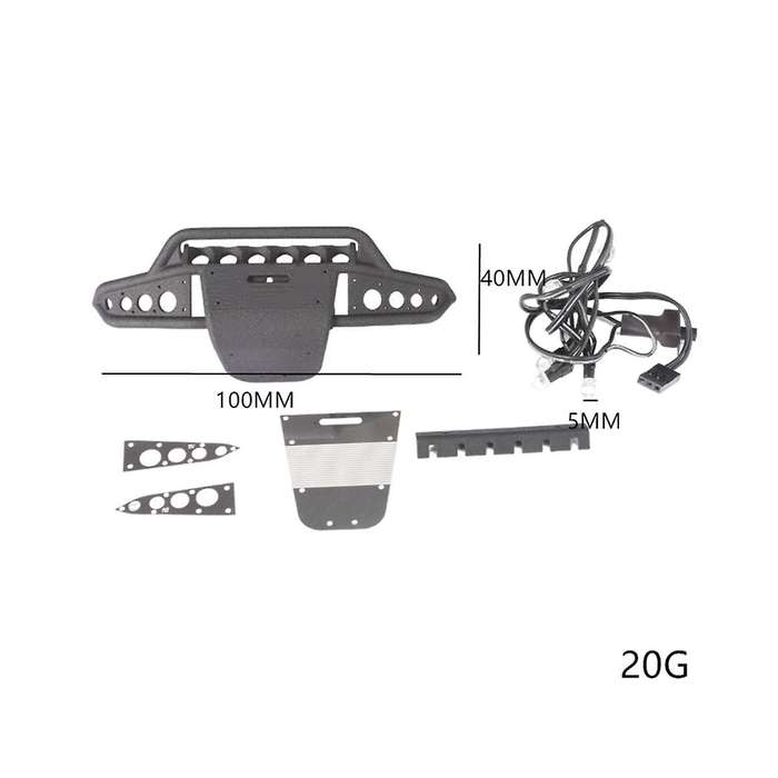 Front Bumper with Led Light for Trx4m 1/18 Rc Crawler Car Upgrade Parts Accessories