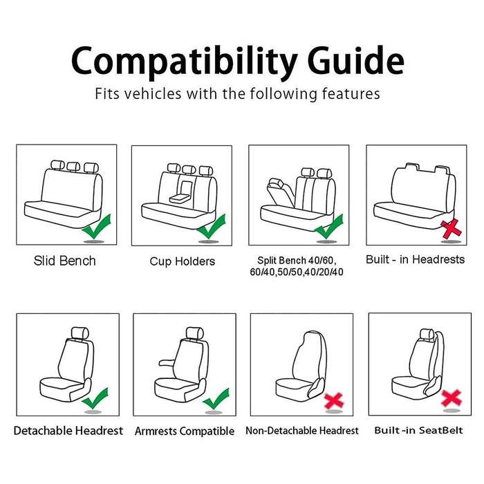 Front Car Seat Covers Front Ready Sport Bucket Seat Cover, 2-Piece Set Automobiles Seat Covers (Blac