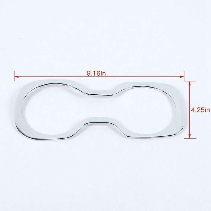 Front Cup Holder Cover Decor Ring Trim ABS for Ram 1500 2010 2011 2012 2013 2014 2015 2016 2017 (Chr