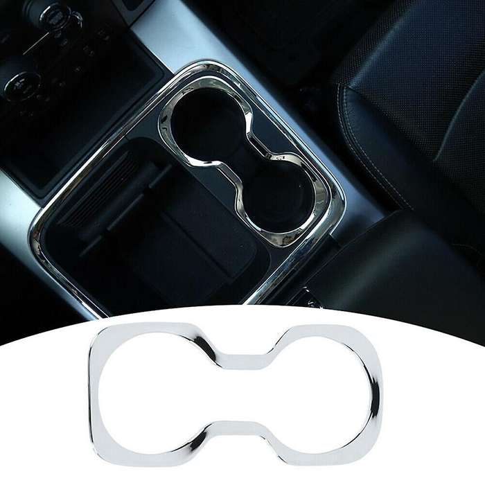 Front Cup Holder Cover Decor Ring Trim ABS for Ram 1500 2010 2011 2012 2013 2014 2015 2016 2017 (Chr