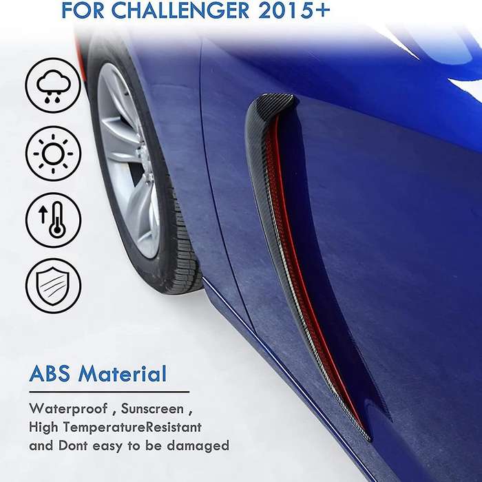Front Door Side Scoops Fin Vents Trim ABS for Charger 2015-2021 Accessories 2PCS (Carbon Fiber)