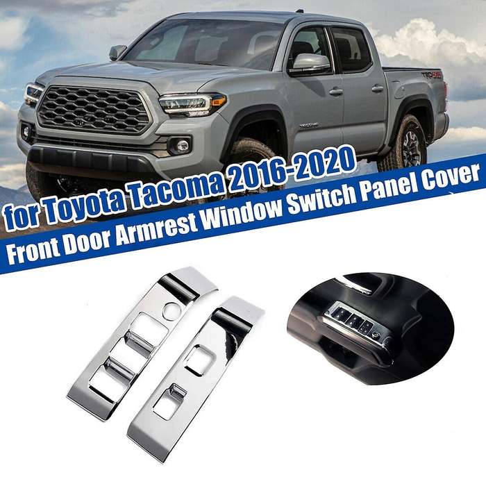 Front Doors 2Pcs Chrome Interior Door Armrest Window Switch Panel Cover Trim for 2016-2020