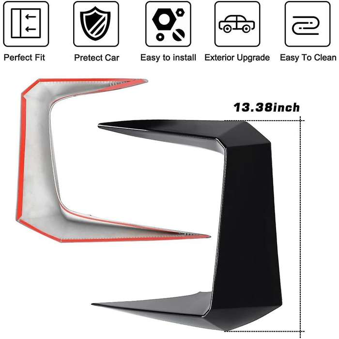 Front Fog Light Cover Fog Lamp Trim Eyebrow Spoiler Decor Frame for 2019 2020 2021 Accessories,Black