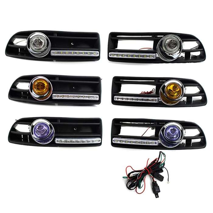 Front Fog Lights Assembly with Switch Harness Fog Lamp Grille Daytime Running Light for MK4 1998-20