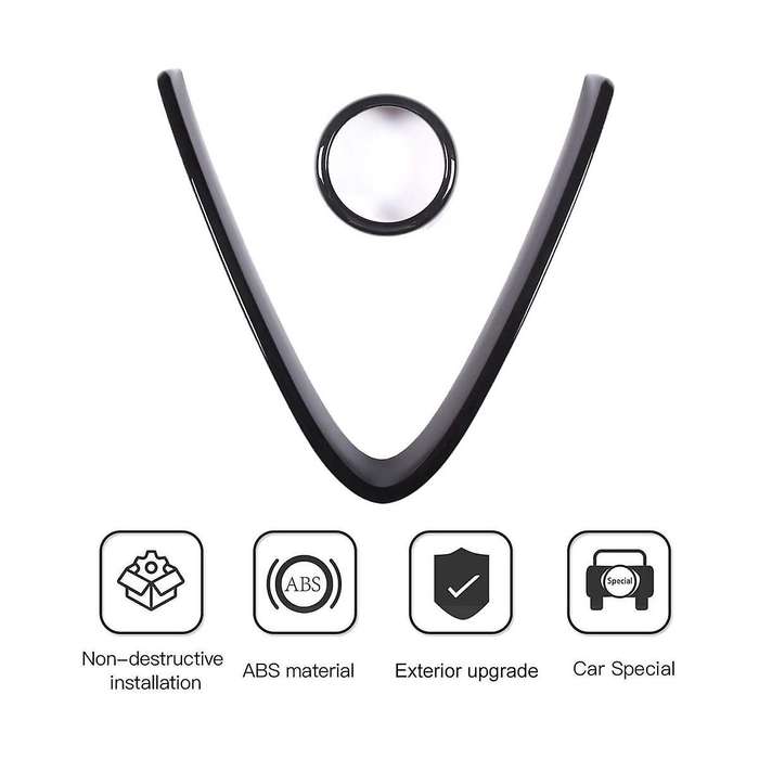 Front Grille Decoration Cover for 2017-2020 Exterior Accessories ,piano Black