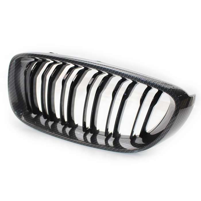Front Kidney Grille Grill Gloss Black Carbon Fiber Double Line for 3 Series GT/F34 2012-2018