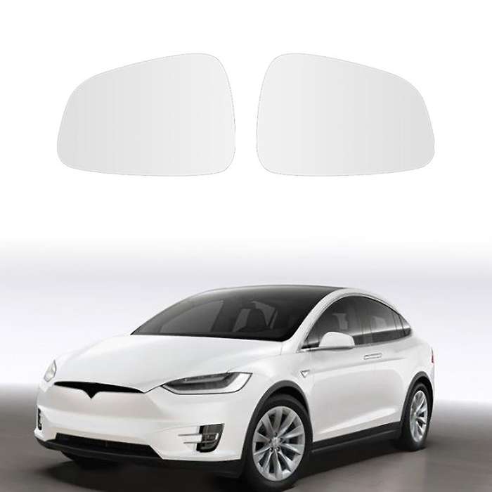 Front Left Right Anti-Fog Rear View Mirror Lens Glass for Model X Rearview Mirror,White Mirror