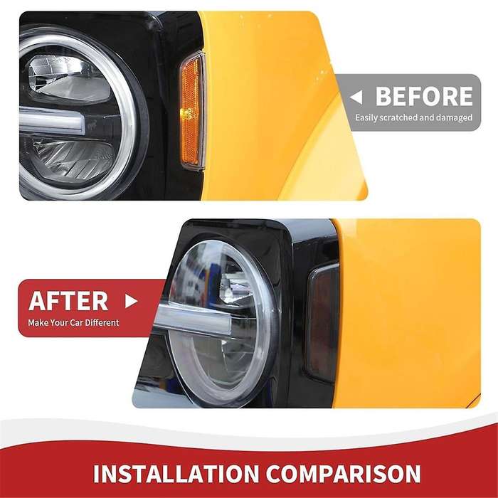 Front Turning Lamp Side Warning Light Cover Headlight Trim for 2021-2024 Exterior Accessories, Smoke