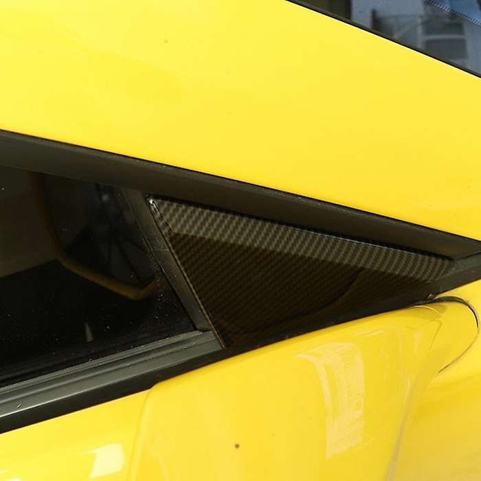Front Window a Pillar Triple-cornered Decorative Trim Cover for 2010-2015 Accessories, Carbon Fiber