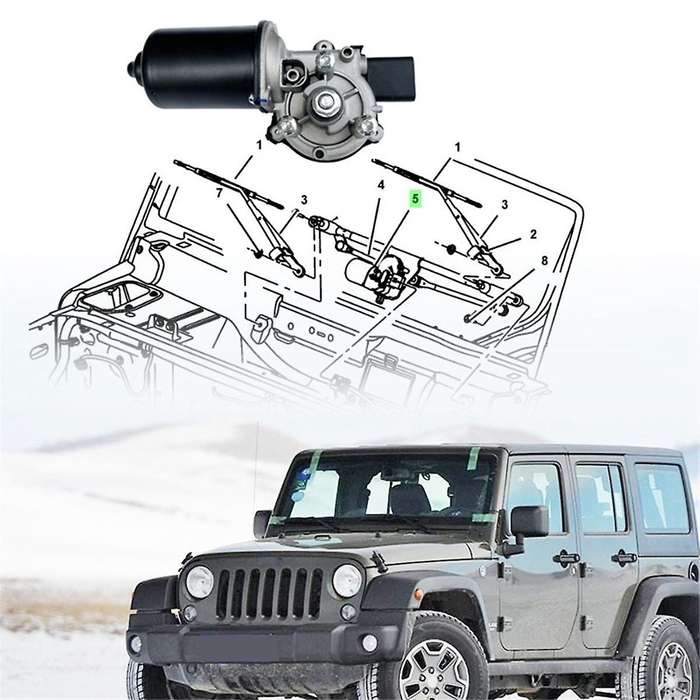 Front Windshield Wiper Motor 68002388AA 55077859AC 55077859AB for Wrangler 07-17 Wrangler JK Sport U