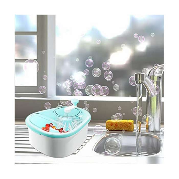 Fruit and Vegetable Washing Machine, Vegetable Cleaner Device with Full-sided Spin Scrubber Brush F