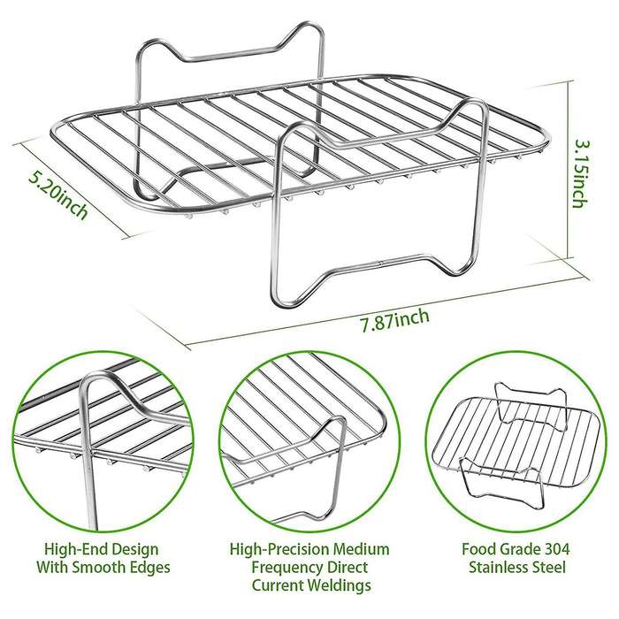 Fryer Rack for Double Basket Fryers, Dehydrator Rack for Ninja Foodi DZ201 DZ401 Fryer Accessories