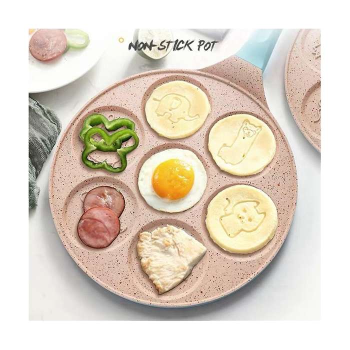 Frying Mould Seven-hole Breakfast Frying Pan Animal Face Multi-function Wheel Pancake Pan Small Egg