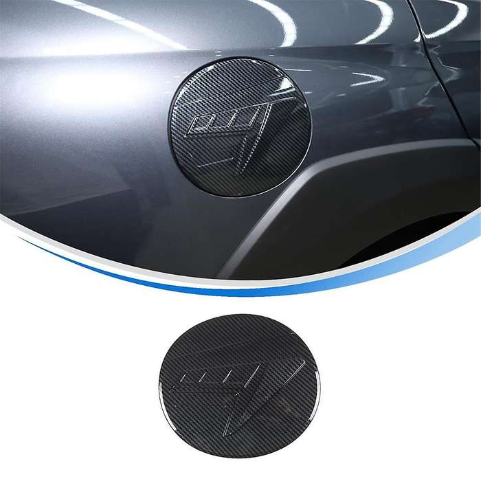 Fuel Tank Cover Trim for 2021-2023 Accessories, Exterior Fuel Oil Filler Gas Tank Cap Trim Carbon Fi