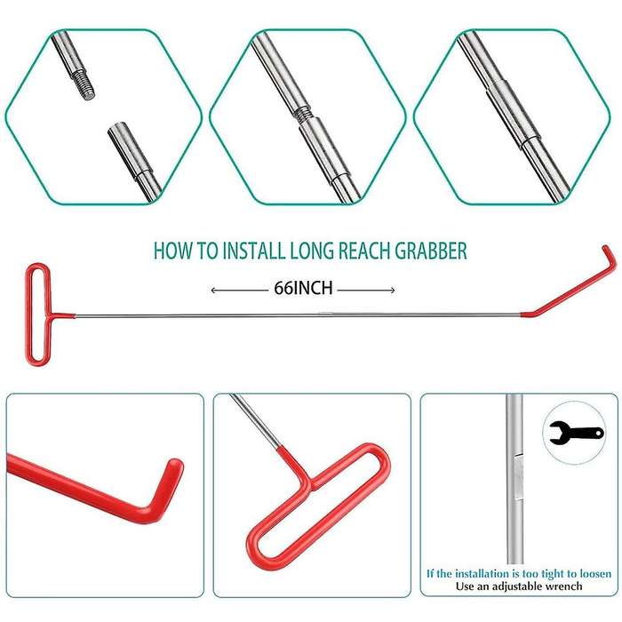 Full Professional Car Tool Kit,with Long-Distance Clutch,with Air Bag Bag Pump, Non-Friction Wedge,