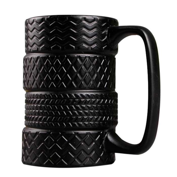 Funny Ceramic Tire Mugs 500ml Capacity Coffee Mug Breakfast Cereal Milk Tea Water Cup Office Tire Cu