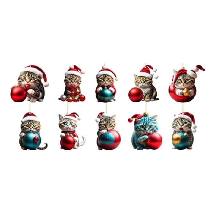 Funny Black Cats Ornaments, Height Cute Cats , Xmas Ornaments, Christmas Tree Hanging Decorations