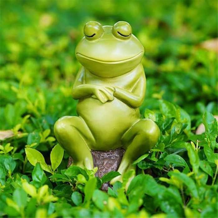 Funny Frog Garden Statues Decor, Outdoor Resin Sleeping Frogs Garden Animal Statue, Waterproof Outsi