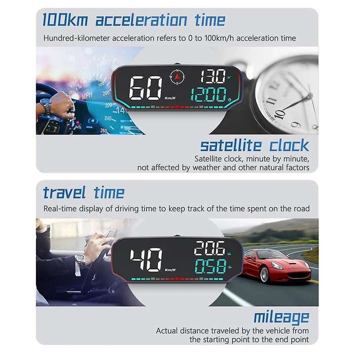 G14 Car Head Up Display Car HUD Speedometer Overspeed Alert Car Head Up Display Fatigue Driving Ala