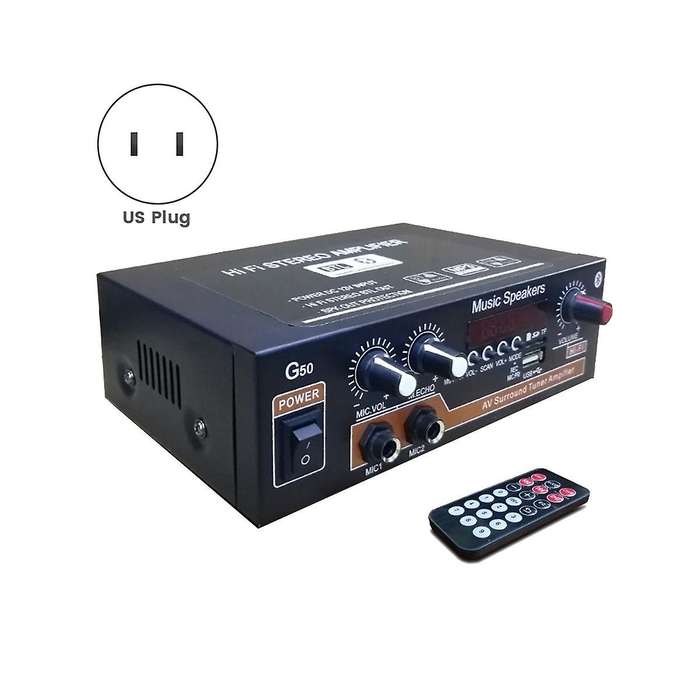 G50 Digital Amplifier Multi-functional Dual Amplifier Audio Stereo Amplifier Car Accessories Us Plug