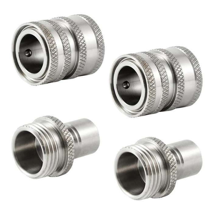 Garden Hose Quick Connect Stainless Steel Water Hose Connector 3/4 Inch GHT Quick Release Connector