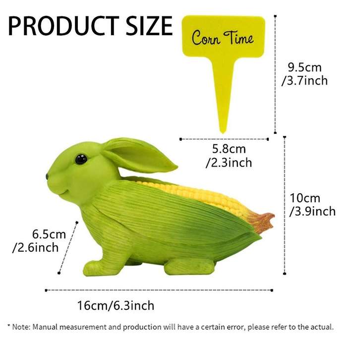 Garden Statues, Corn Rabbit Shape Garden Decor Outdoor Ornament for Outside, Garden Figurines Decor