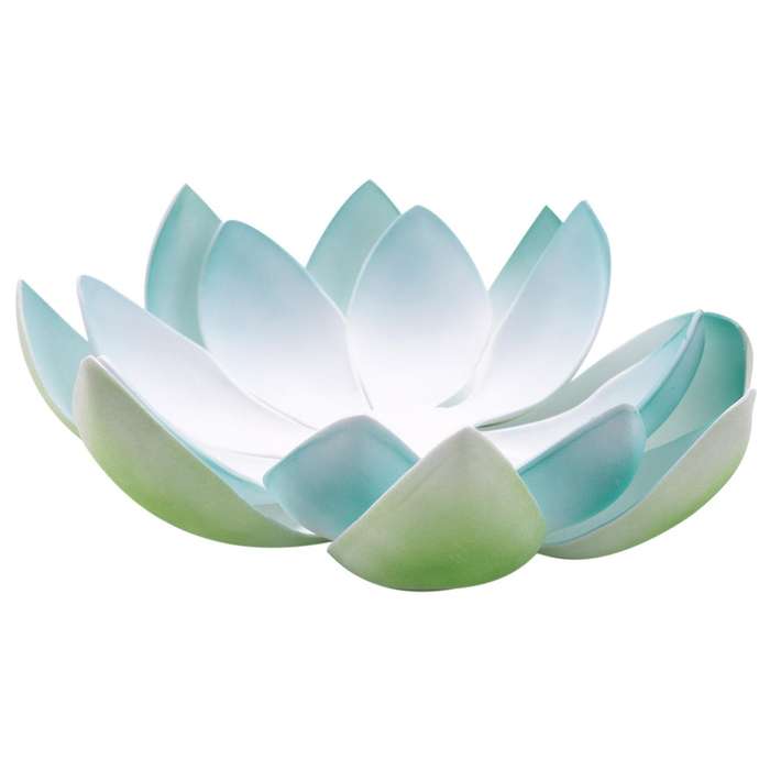 Garden Solar Light Blue Lotus Flower Light for Garden Decoration Waterproof Solar Cracked Glass Bal