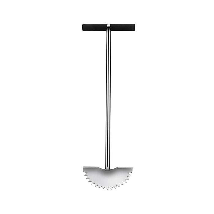 Garden Trimming Scraper Half Moon Shape T-grip Handle Sharp Serrated Manual Edge Trimmer with Handle