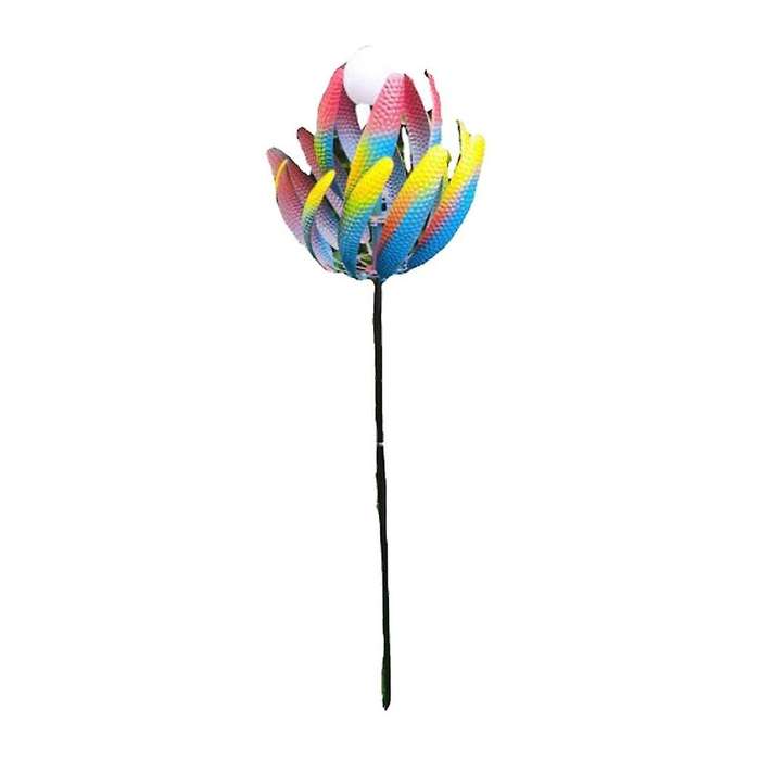 Garden Wind Spinners - Decorative Metal Stakes with Garden Stakes and Wind Powered Light - Yard Deco