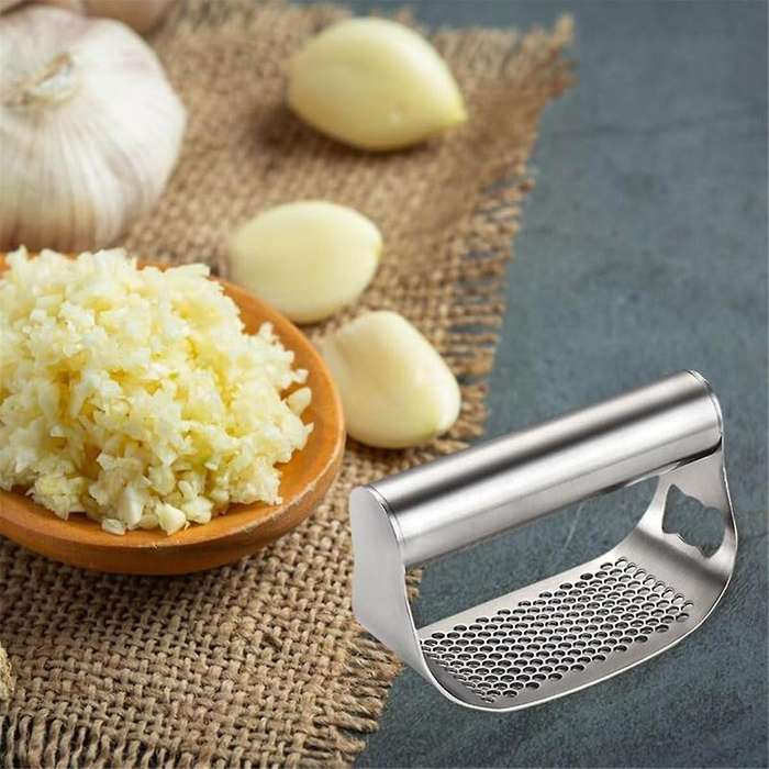 Garlic Press Rocker Heavy Duty Stainless Steel Garlic Mincer Garlic Crusher Garlic Chopper Scraper B