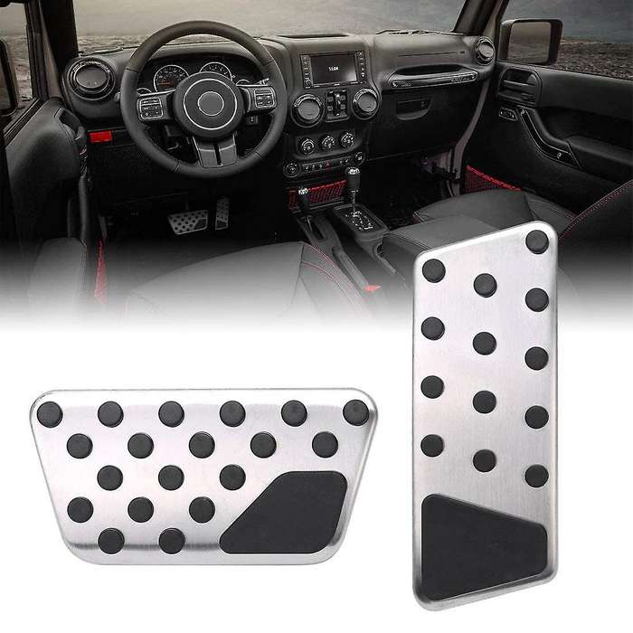 Gas and Brake Pedal Cover Set Foot Pedal Anti-Slip for 2007-2017 JK JKU Models, 2 Pcs