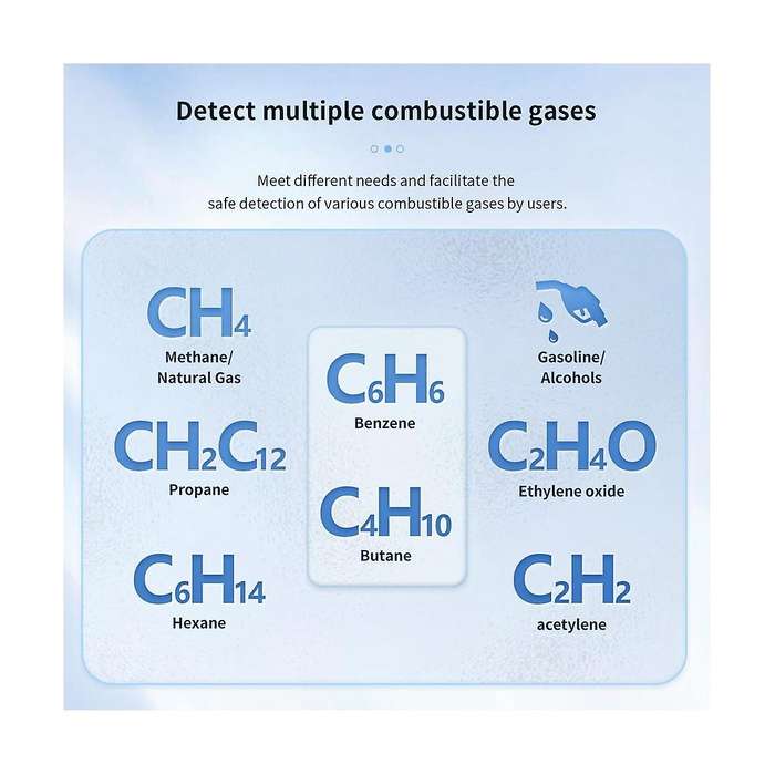 Gas Leak Detector Portable Natural Gas Detector Alarm Sound Methane Hexane with LCD Screen 2 AAA Bat